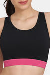 Zelocity Quick Dry Sports Bra With Removable Padding - Jet Black — thumbnail 6